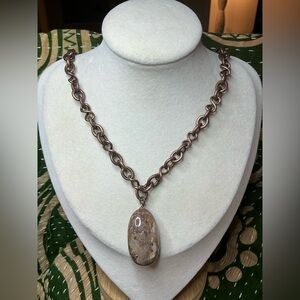 Antique Copper Chain (16”) with Agate Tumble